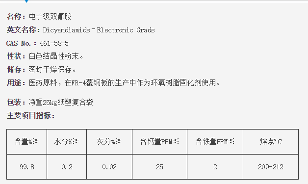 电子级双氰胺