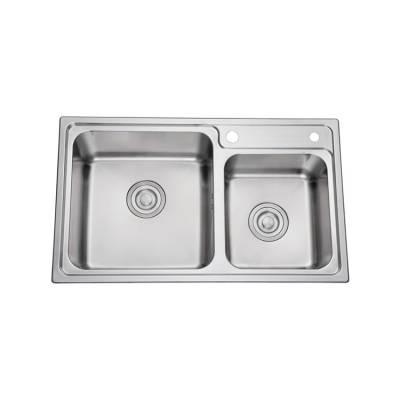 304不锈钢水槽洗菜盆一体拉伸厨房双槽洗物盆