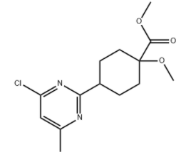 Cyclohexanecarboxylic acid, 4-(4-chloro-6-methyl-2-pyrimidinyl)-1-methoxy-, methyl ester