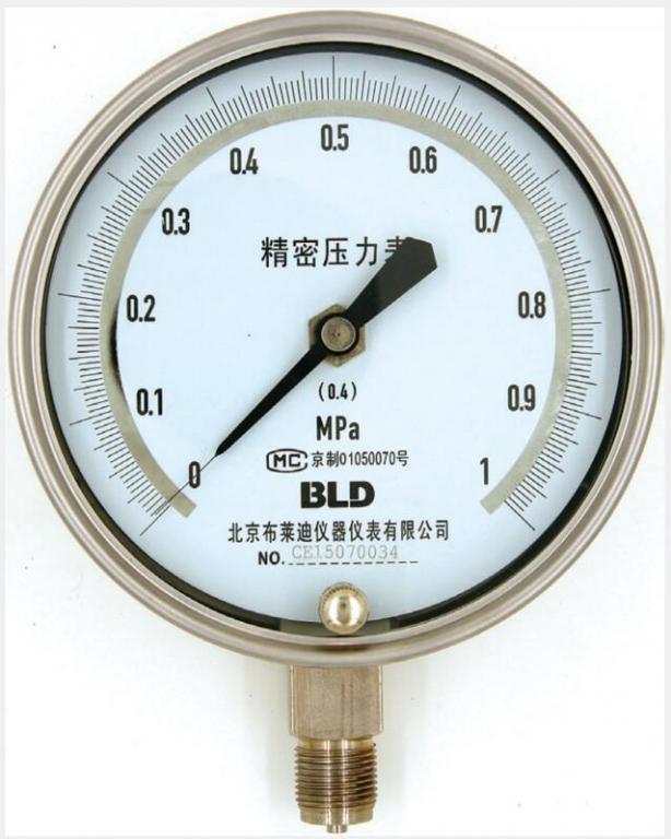 全不锈钢（耐震）精密压力表 YBH（N）-150.AO.200.M120.M20.BBA