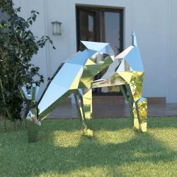 China Mirror polished Geometric fold deer sculpture for mall decoration - China Supplier