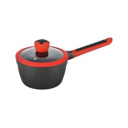 China non-stick natu milk  pan with glass lid and Single Long Handle - China Supplier