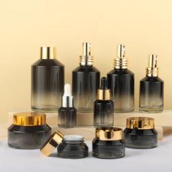 China Latest New Design Round Square Perfume Glass Bottle Cosmetic Set with Pump - China Supplier