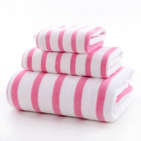 粉白条毛巾