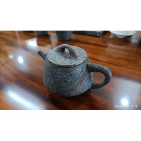 古羽石茶壶 天然植物化石