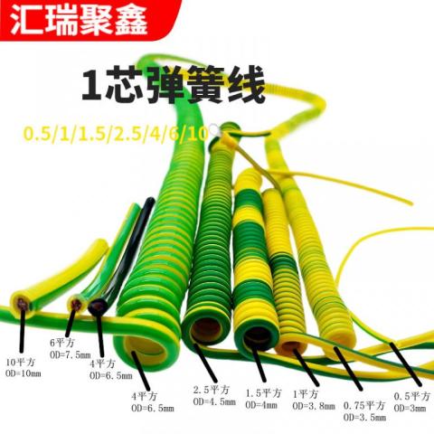 1芯黄绿接地弹簧线0.5/0.75/1/1.5/2.5/4/6/10