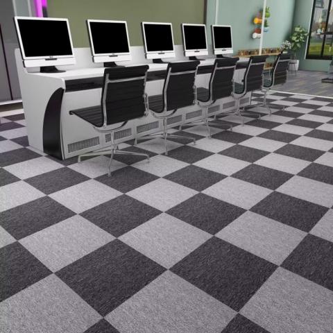办公室商用拼接大面积全铺丙纶纯色方块地毯