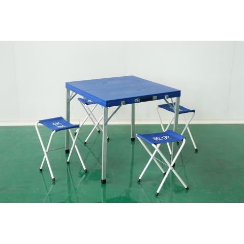 便攜可折疊多功能戶內外ABS藍色救災折疊桌凳