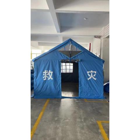 便攜可折疊多功能戶外12平單層藍色救災帳篷