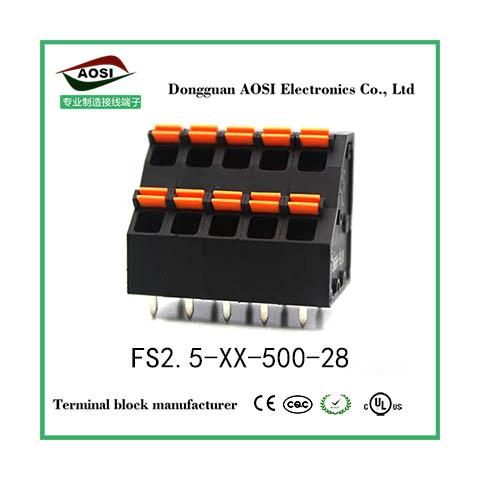 PLC简易按压接线端子FS2.5-XX-500-28直插式针头