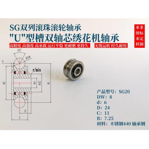 SG20.2RS导轨滚轮轴承