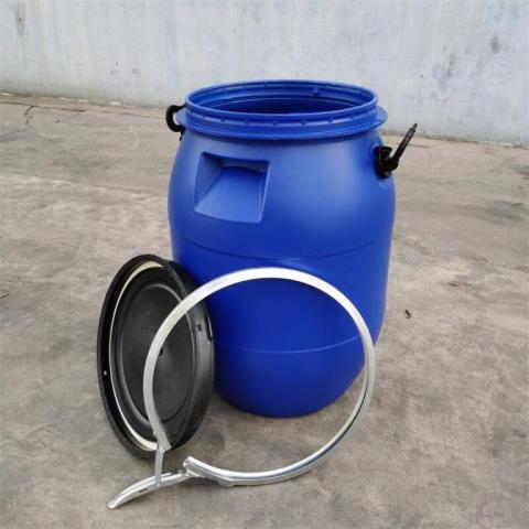 加厚带铁箍法兰桶50L60升化工塑料桶 50公斤发酵泔水桶50升桶