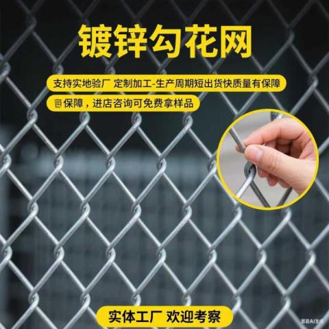 定制PVC浸塑镀锌菱形铁路金属编织工地室内装饰畜牧勾花围栏网