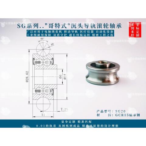 SG20 SG20ZZ SG20-2RS精品导轨滚轮轴承