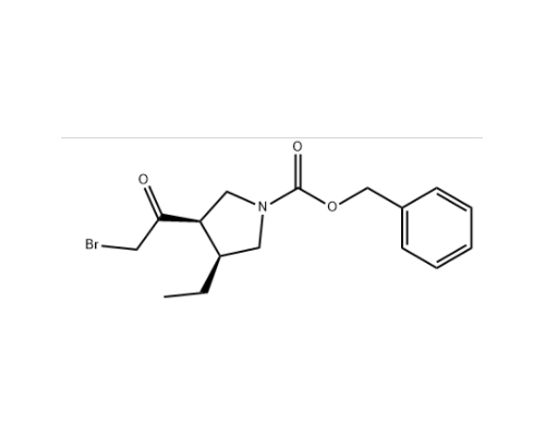 (3R,4S)-3-(2-Bromoacetyl)-4-ethyl-1-pyrrolidinecarboxylic acid phenylmethyl ester