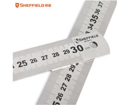 钢盾（SHEFFIELD）30cm不锈钢直尺公制绘图钢尺双面刻度钢板尺子工业家用30厘米长直尺S079012