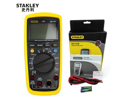 史丹利STANLEY 数字万用表 数显万用表 背光防烧 过载保护蜂鸣电工工具 MM-101-23C 可定制