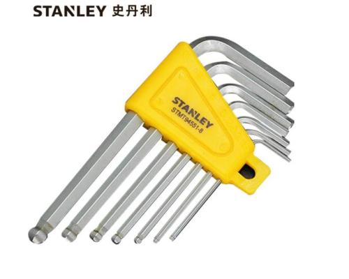 史丹利STANLEY 7件套公制短柄球头内六角扳手1.5-6mm 六棱内六方螺丝刀L型 STMT94551-8-23 企业定制