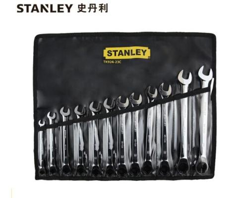 史丹利STANLEY 12件公制棘开两用快扳套装 梅花开口棘轮工具汽修双头呆扳手 TK924-23C 企业定制