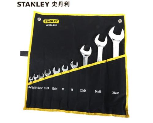 史丹利STANLEY 10件公制快扳手套装 两用梅花开口快速扳手 TK904-23C 可定制