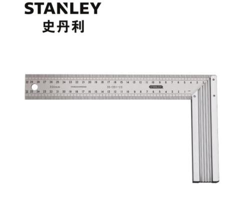 史丹利(Stanley)铝柄不锈钢直角尺300x165mm 35-351-23