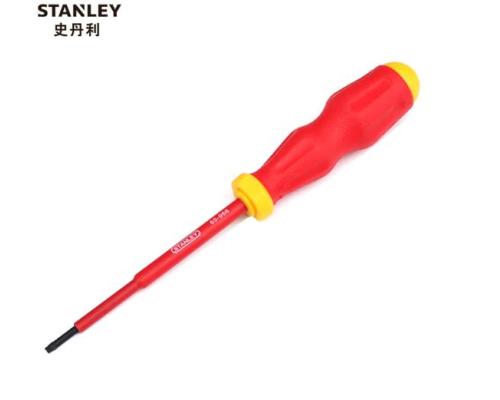 史丹利/STANLEY 绝缘一字螺丝批3.0x100mm 电工用起子改锥磁性耐高压起子螺丝刀 65-966-22 可定制