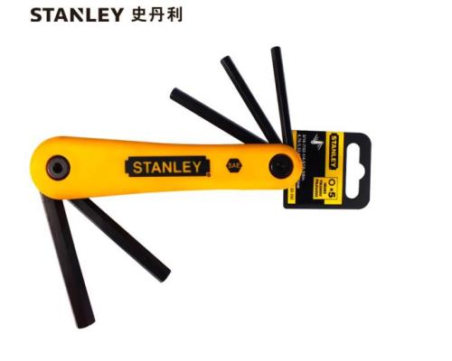 史丹利STANLEY 5件套英制折叠式内六角扳手3/16英寸-3/8英寸 内六方六棱 69-260-23C企业定制