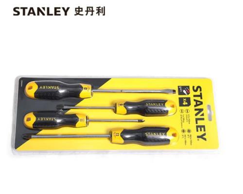 史丹利STANLEY 4件B系列胶柄一十字螺丝批套装 电工起子小梅花家用维修改锥强磁工具工业级 66-671-23 可定制