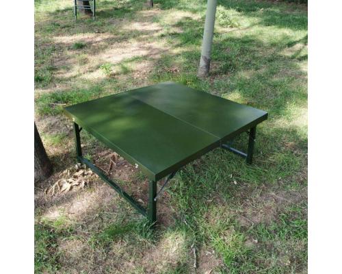 1.0m钢质野外餐桌户外露营训练折叠桌