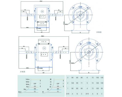 YDK110-60-4 空调风扇用电容运转异步电机