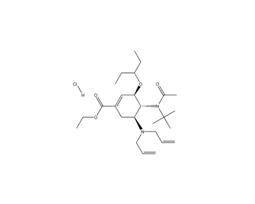 (3R,4r,5s)-4-n-乙酰基(1,1-二甲基乙基)氨基-5-N,N-二烯丙基氨基-3-(1-乙基丙氧基)-1-环己烯-1-羧酸乙酯盐酸盐