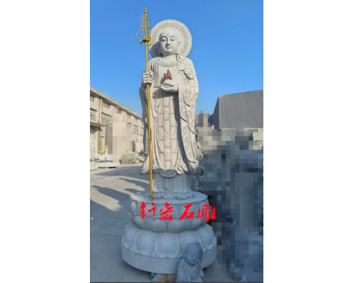花岗岩石雕青石地藏王菩萨雕像