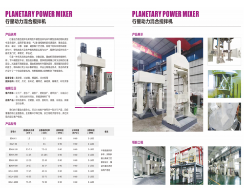600升高粘稠物料混合双行星分散搅拌机