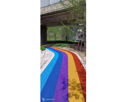 黑色沥青路面地面改彩色