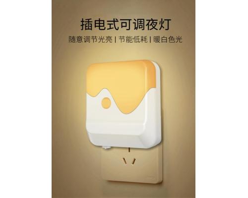 亞馬遜創(chuàng)意新品插座led小夜燈光控rgb七彩觸摸燈