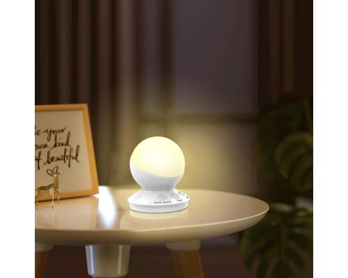 亚马逊新款led声控氛围小夜灯七彩rgb学习智能家居球形灯