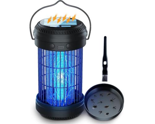 跨境新款太陽(yáng)能充電滅蚊燈手提照明露營(yíng)室內(nèi)外UV紫光誘蚊多功能