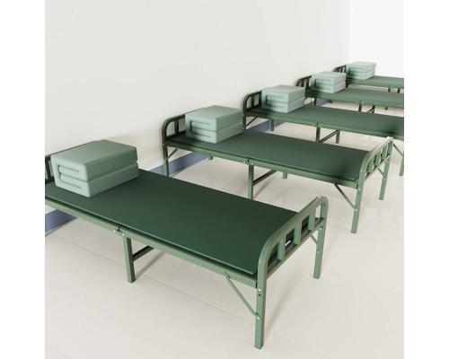 軍綠色折疊床兩折床鋼塑床吹塑床陪護(hù)床便攜床戶外床
