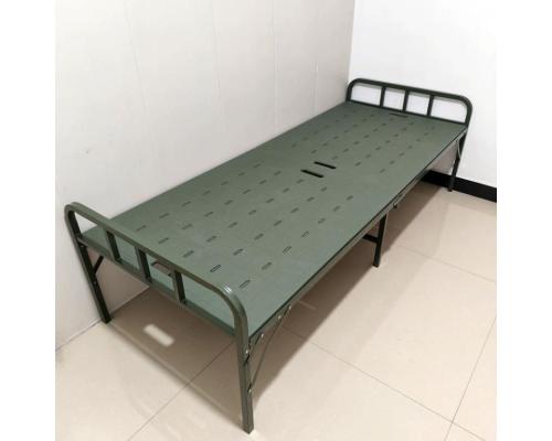 军绿色折叠床两折床钢塑床吹塑床陪护床便携床户外床