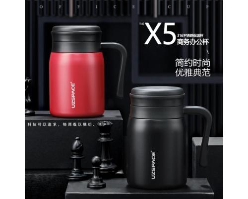 商务水杯316不锈钢保温保冷带茶仓办公杯高级