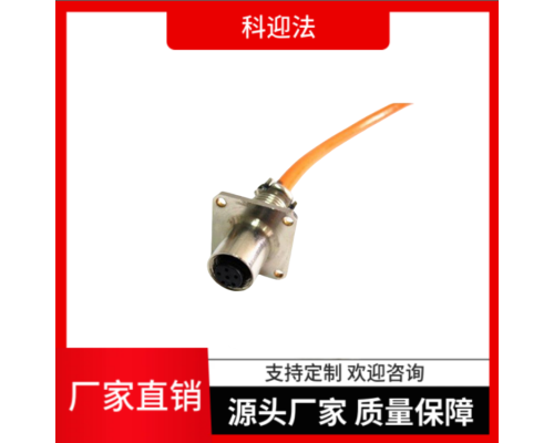 M12方形四方法兰插座航空连接器