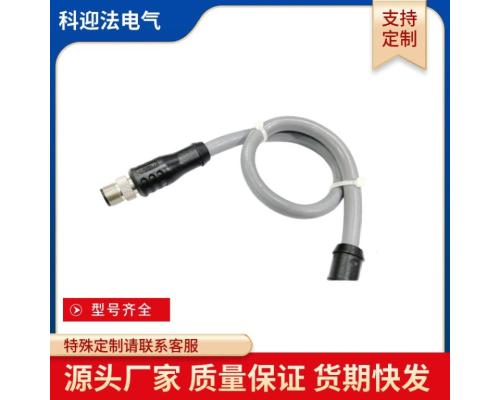 6芯M12连接器预制一体式公头母头S-coded电源连接器